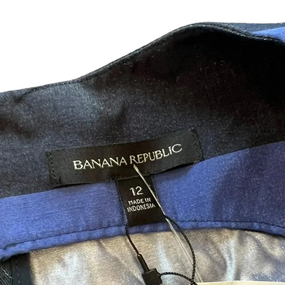 Banana Republic Blue Striped Shimmer Peplum Blouse 12 - Picture 3 of 3